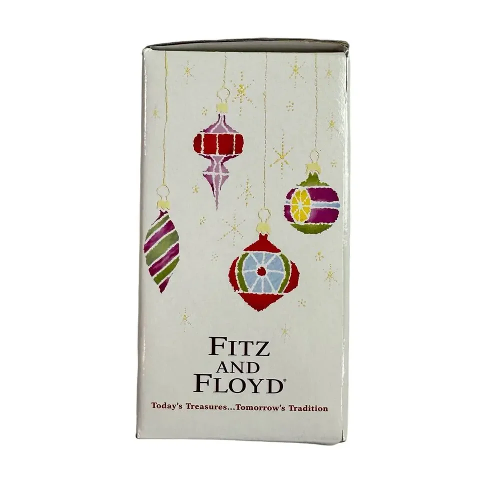 Fitz & Floyd In Box Glass Candylane Candy Cane Christmas Tree Ornament Decor